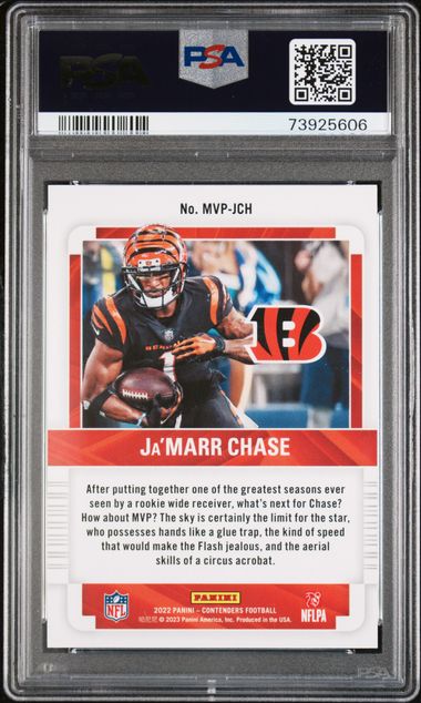 2022 Contenders Ja'Marr Chase MVP Contenders Gold PSA 10