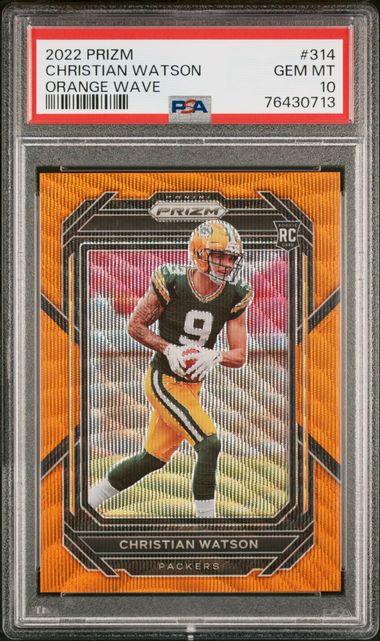 2022 Prizm Christian Watson Orange Wave /60 PSA 10