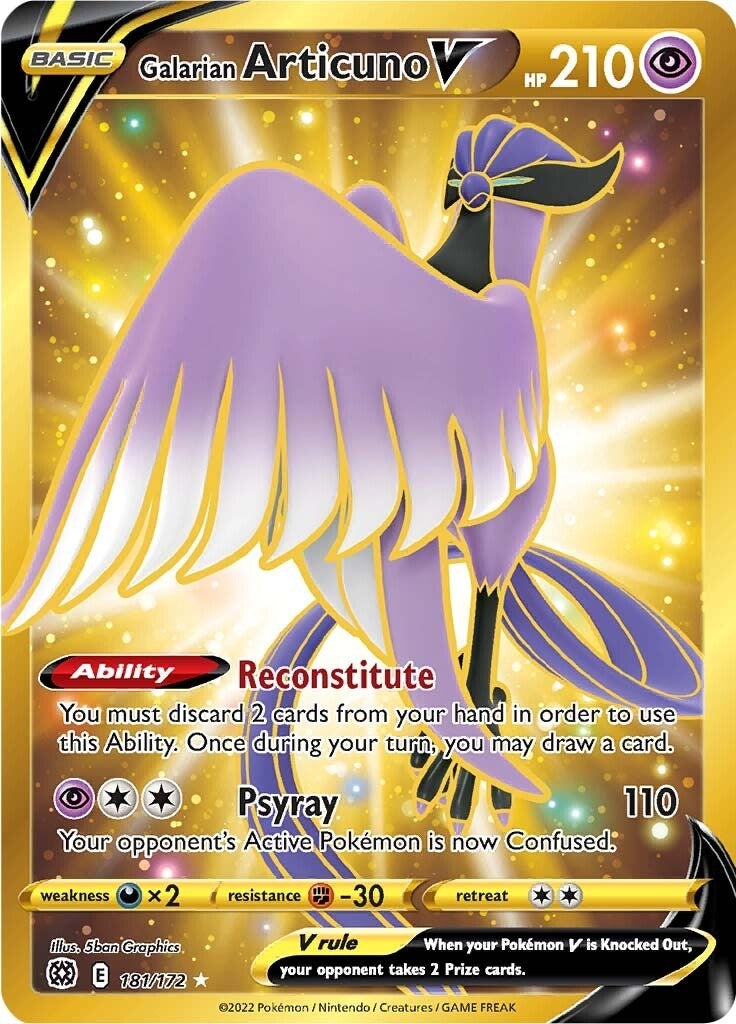 Image for Galarian Articuno V (Secret) (181/172) (SWSH09) - Pokemon
