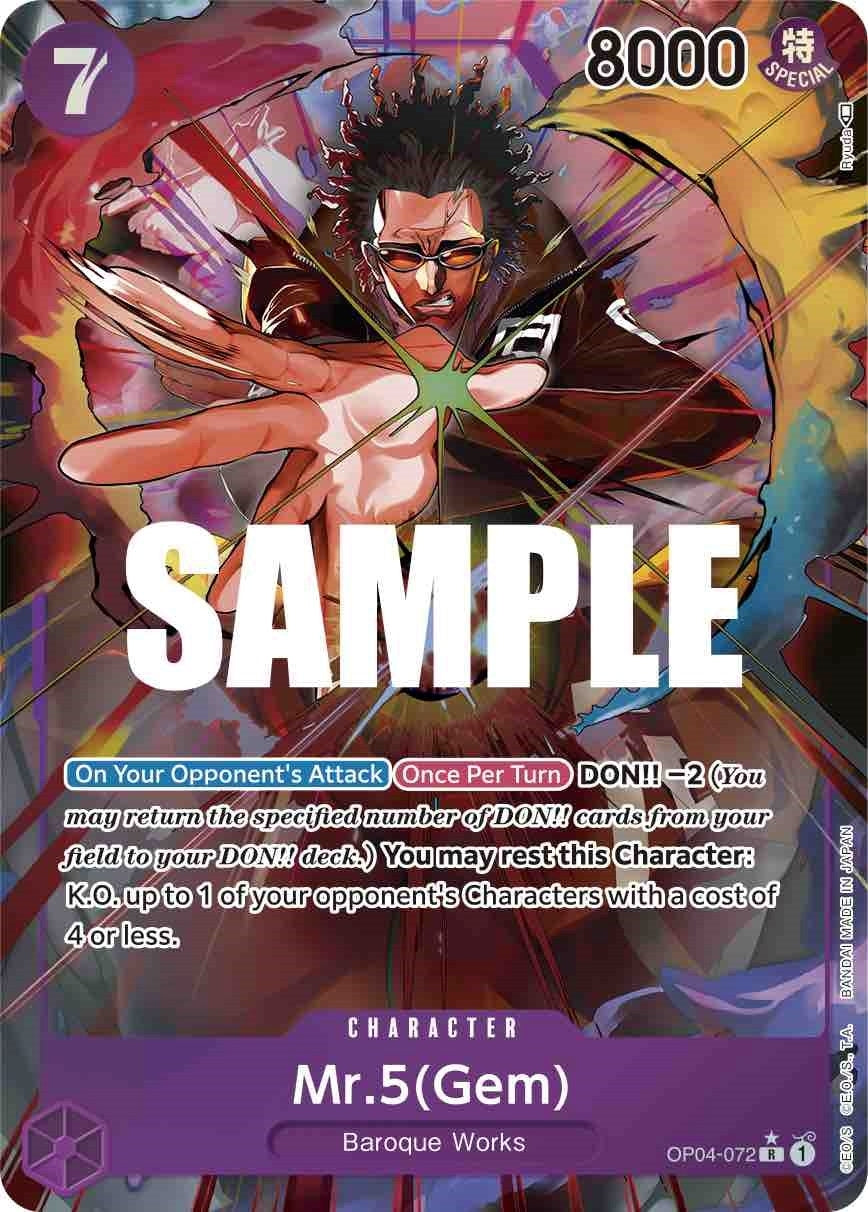 Image for Mr.5 (Gem) (Alternate Art) (OP04-072) - One Piece Card Game