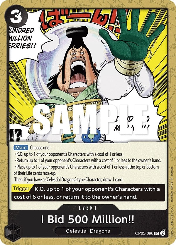 Image for I Bid 500 Million!! (OP05-096) - One Piece Card Game