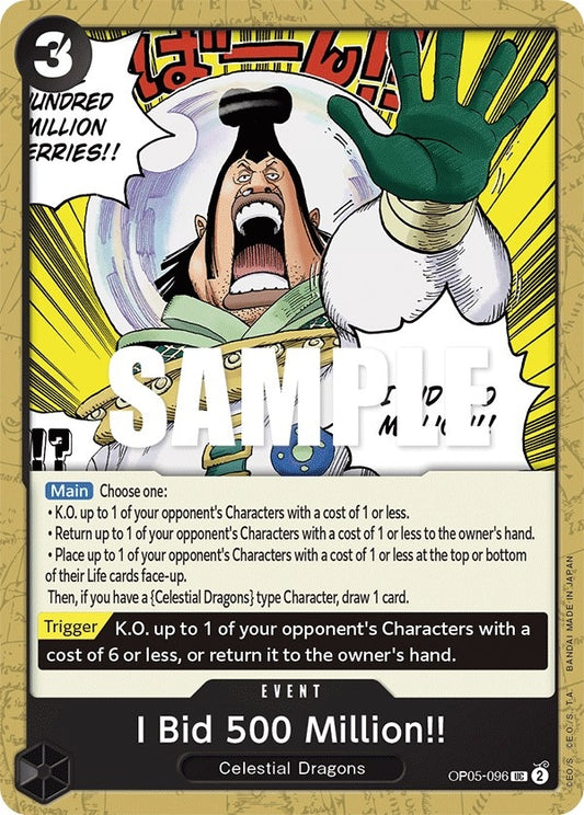 Image for I Bid 500 Million!! (OP05-096) - One Piece Card Game