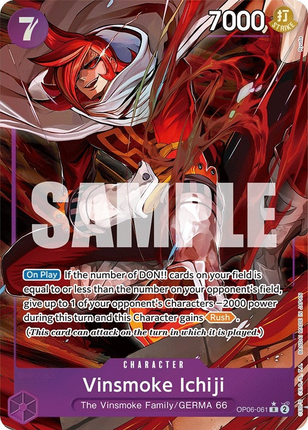 Image for Vinsmoke Ichiji (061) (Alternate Art) (OP06-061) - One Piece Card Game