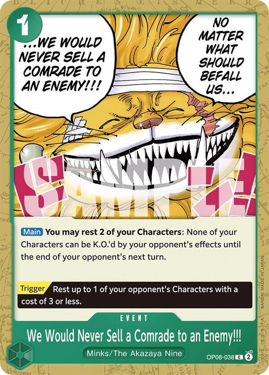 Image for We Would Never Sell a Comrade to an Enemy!!! (OP08-038) - One Piece Card Game