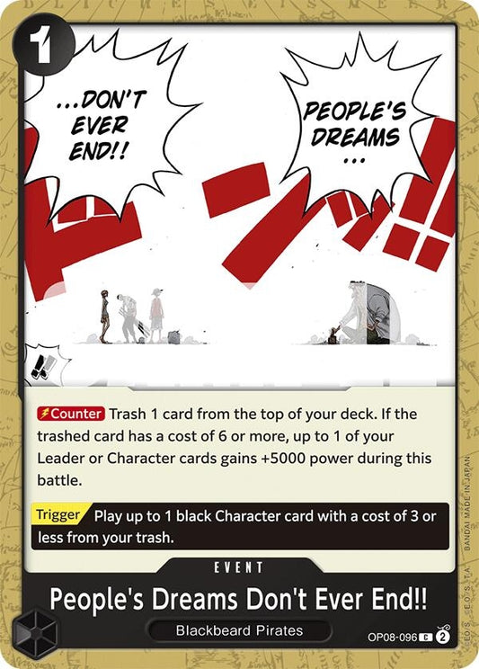 Image for People's Dreams Don't Ever End!! (OP08-096) - One Piece Card Game