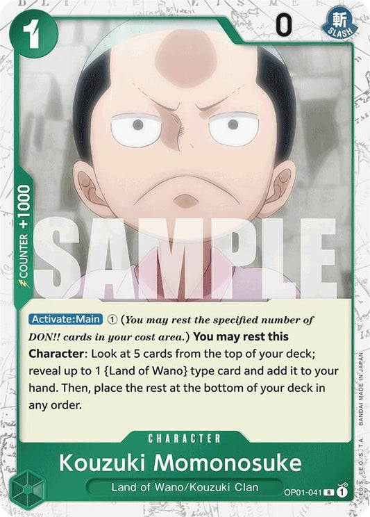 Image for Kouzuki Momonosuke (Jolly Roger Foil) (OP01-041) - One Piece Card Game