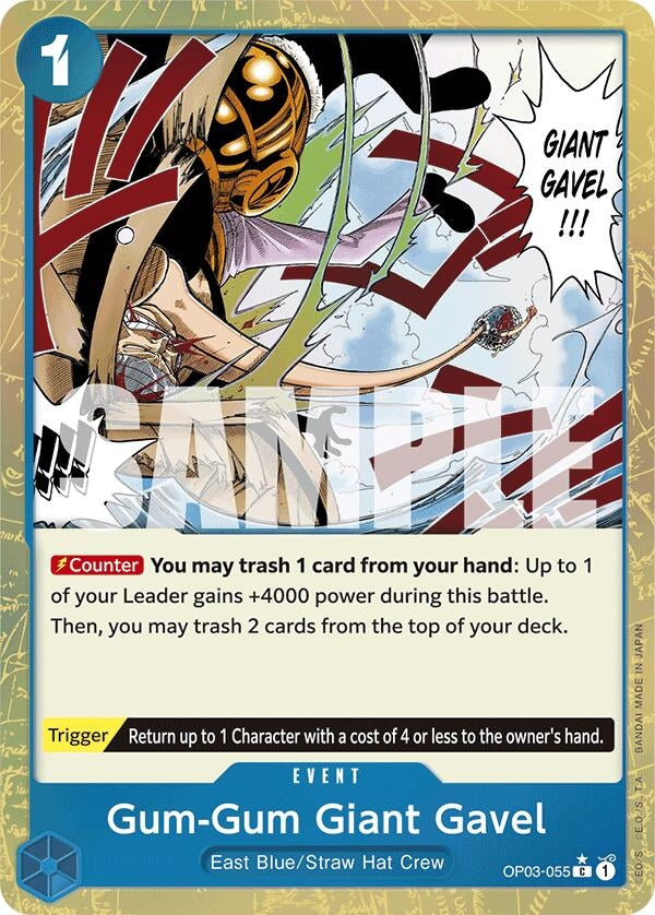 Image for Gum-Gum Giant Gavel (Textured Foil) (OP03-055) - One Piece Card Game