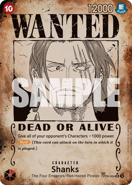 Image for Shanks (004) (Wanted Poster) (OP09-004) - One Piece Card Game