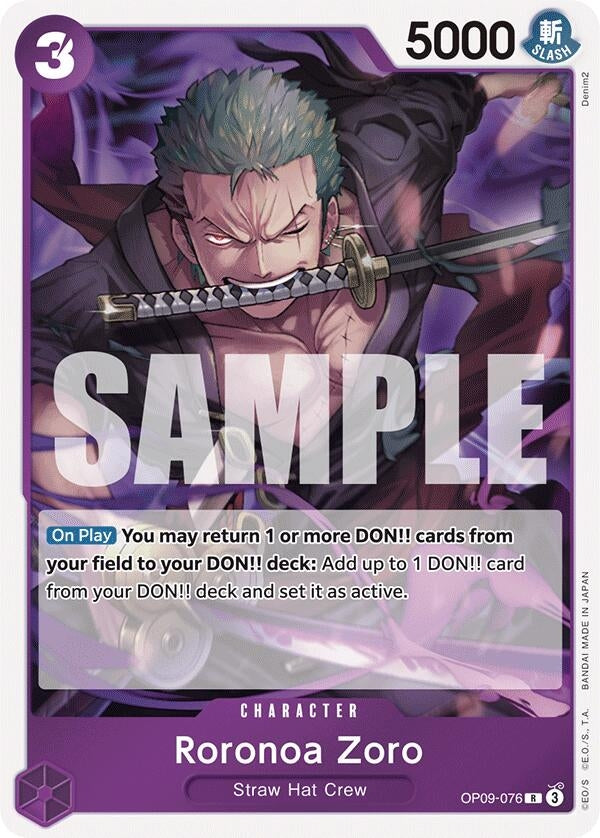 Image for Roronoa Zoro (076) (OP09-076) - One Piece Card Game
