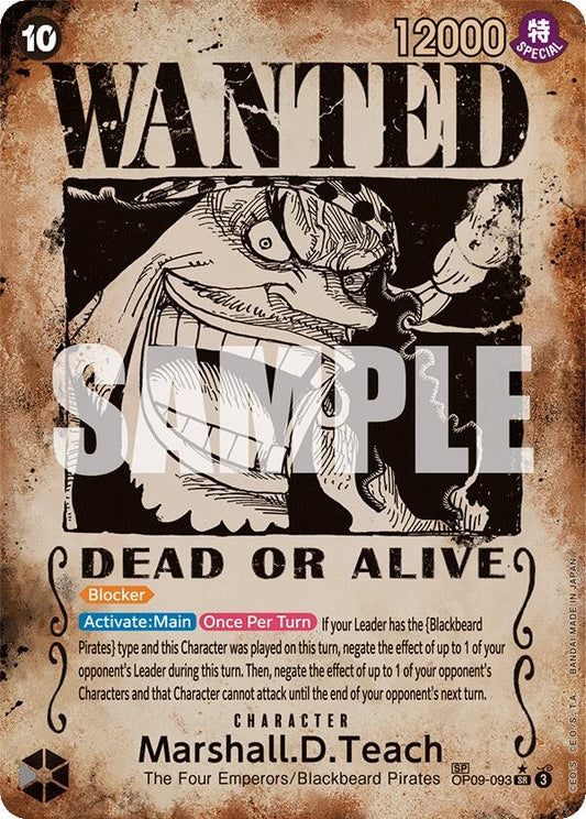 Image for Marshall.D.Teach (093) (Wanted Poster) (OP09-093) - One Piece Card Game