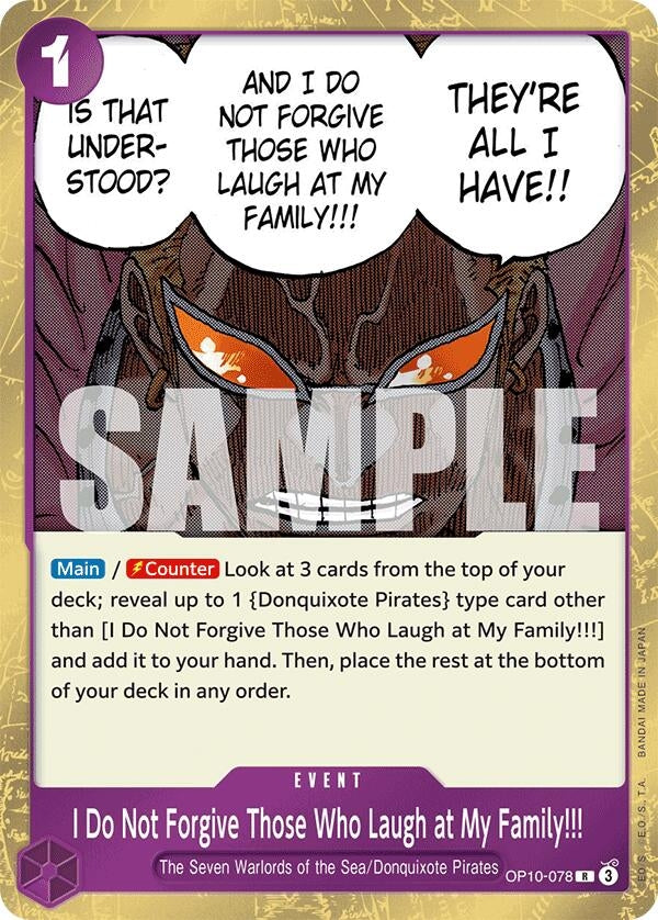 Image for I Do Not Forgive Those Who Laugh at My Family!!! (OP10-078) - One Piece Card Game