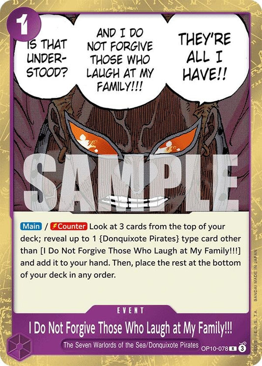 Image for I Do Not Forgive Those Who Laugh at My Family!!! (OP10-078) - One Piece Card Game