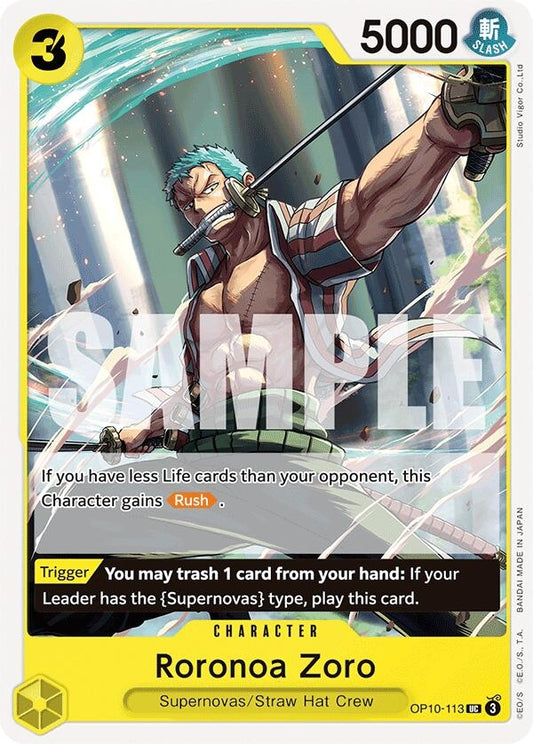 Image for Roronoa Zoro (113) (OP10-113) - One Piece Card Game
