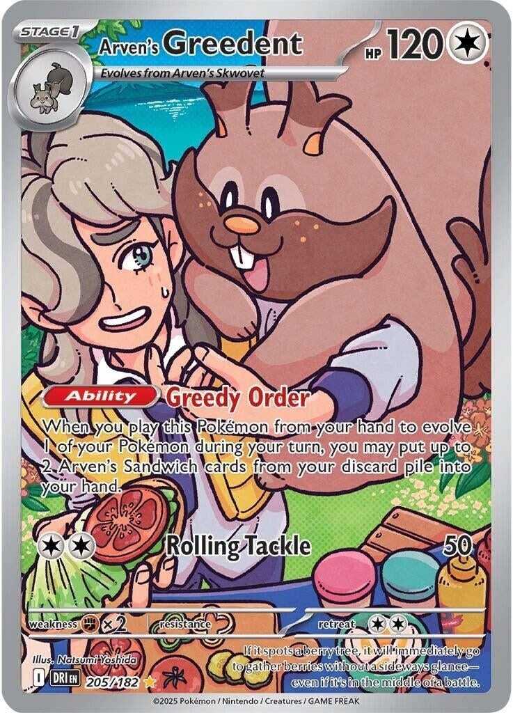Image for Arven's Greedent (205/182) (DRI) - Pokemon