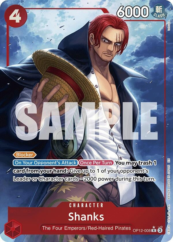 Image for Shanks (008) (Alternate Art) (OP12-008) - One Piece Card Game