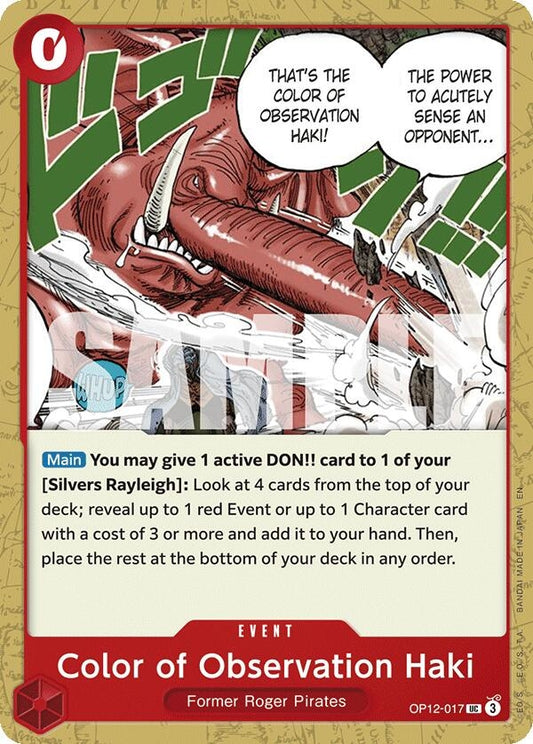 Image for Color of Observation Haki (OP12-017) - One Piece Card Game