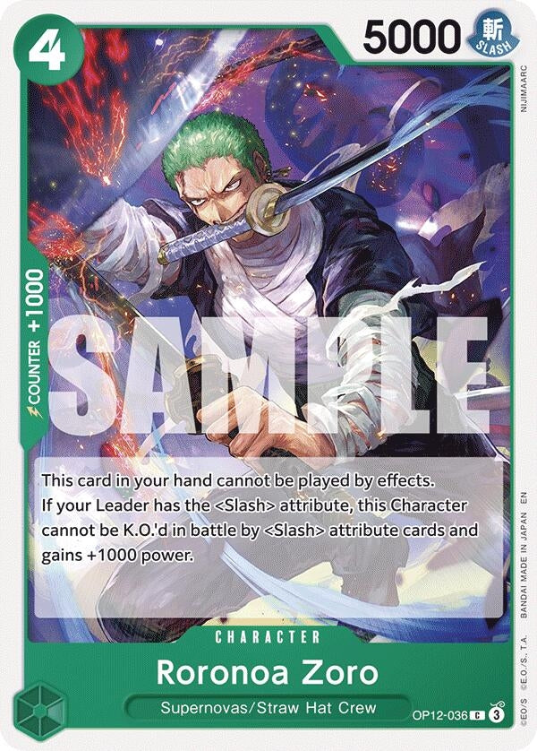 Image for Roronoa Zoro (036) (OP12-036) - One Piece Card Game