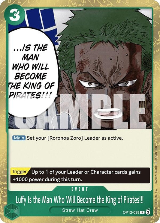 Image for Luffy Is the Man Who Will Become the King of Pirates!!! (OP12-039) - One Piece Card Game