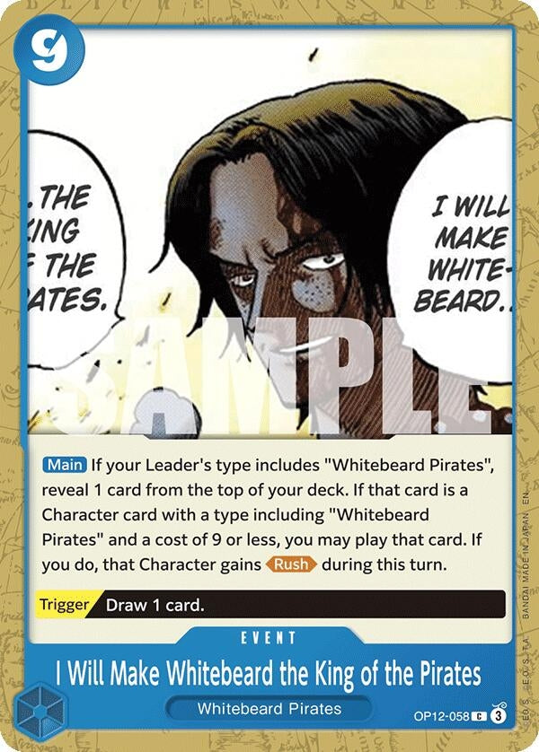 Image for I Will Make Whitebeard the King of the Pirates (OP12-058) - One Piece Card Game