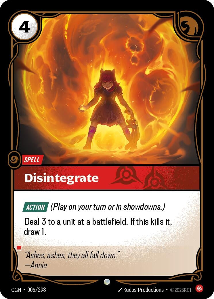 Image for Disintegrate (005/298) - Riftbound: League of Legends Trading Card Game
