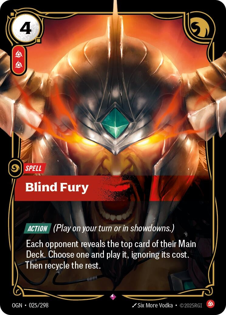 Image for Blind Fury (025/298) - Riftbound: League of Legends Trading Card Game