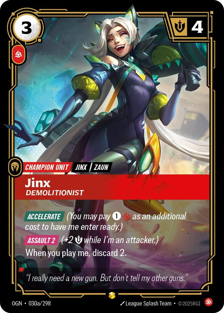 Image for Jinx - Demolitionist (Alternate Art) (030a/298) - Riftbound: League of Legends Trading Card Game