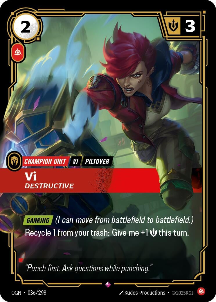 Image for Vi - Destructive (036/298) - Riftbound: League of Legends Trading Card Game