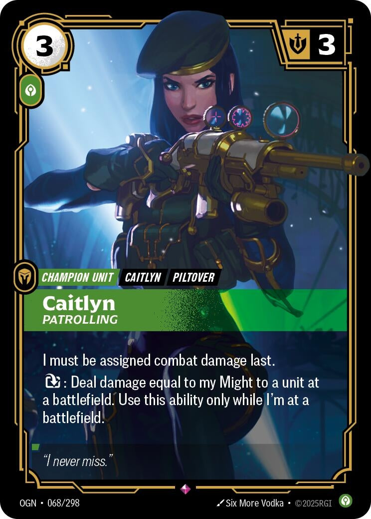 Image for Caitlyn - Patrolling (068/298) - Riftbound: League of Legends Trading Card Game
