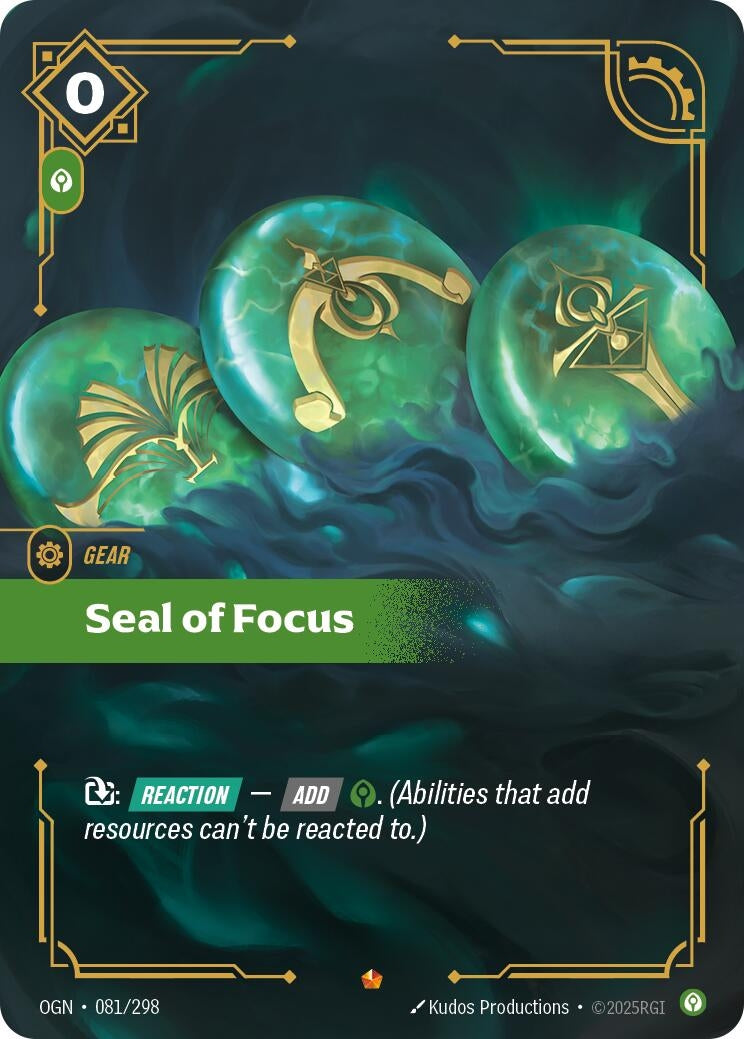 Image for Seal of Focus (081/298) - Riftbound: League of Legends Trading Card Game