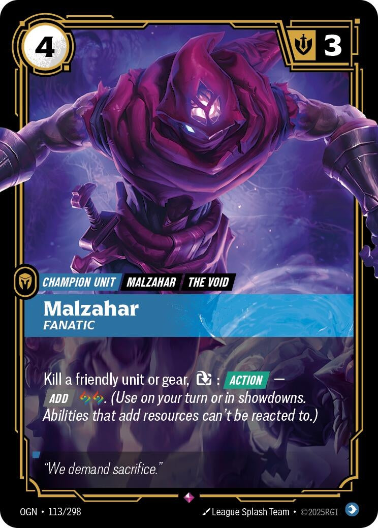 Image for Malzahar - Fanatic (113/298) - Riftbound: League of Legends Trading Card Game