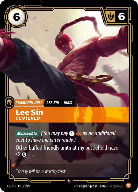 Image for Lee Sin - Centered (151/298) - Riftbound: League of Legends Trading Card Game