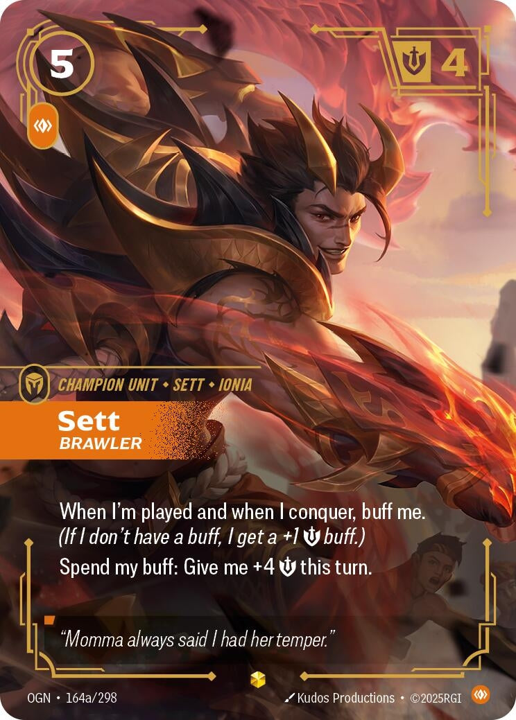 Image for Sett - Brawler (Alternate Art) (164a/298) - Riftbound: League of Legends Trading Card Game