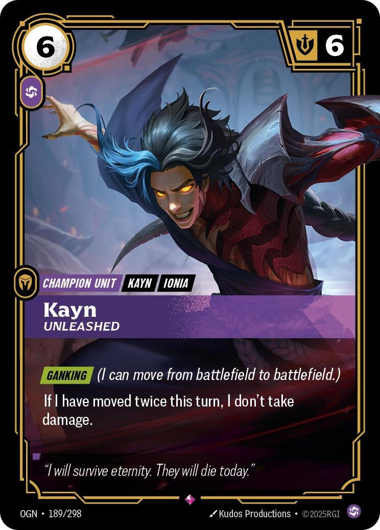 Image for Kayn - Unleashed (189/298) - Riftbound: League of Legends Trading Card Game