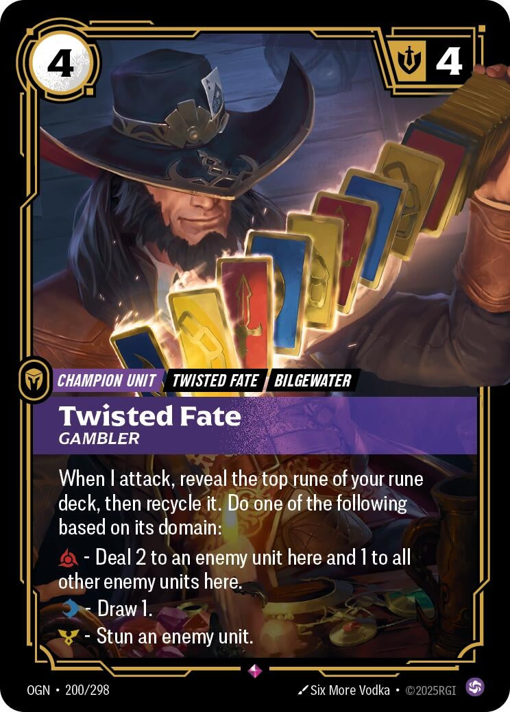 Image for Twisted Fate - Gambler (200/298) - Riftbound: League of Legends Trading Card Game