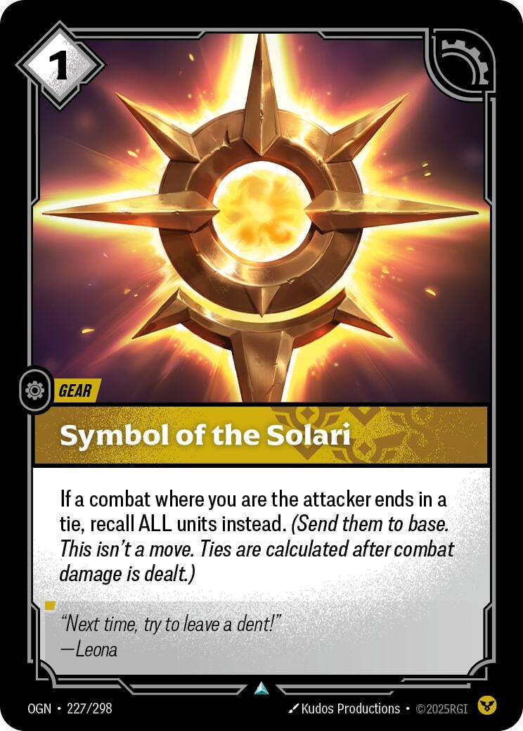 Image for Symbol of the Solari (227/298) - Riftbound: League of Legends Trading Card Game