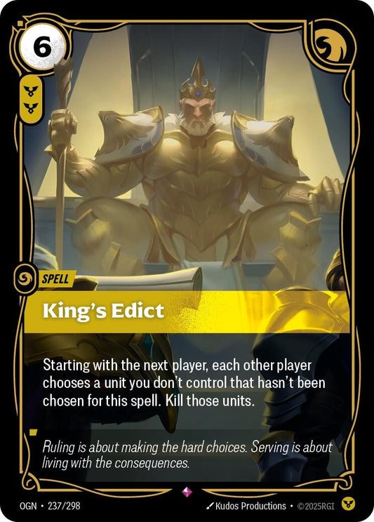 Image for King's Edict (237/298) - Riftbound: League of Legends Trading Card Game