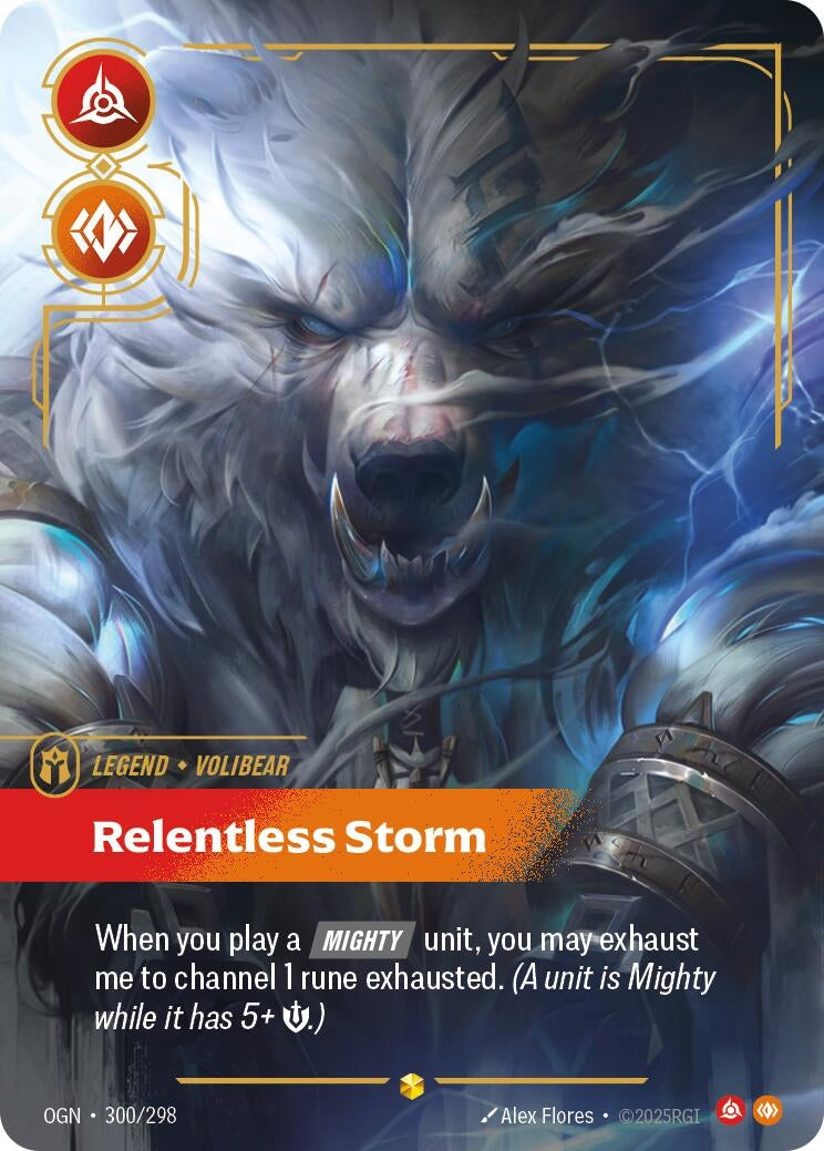 Image for Volibear, Relentless Storm (Overnumbered) (300/298) (OGN) - Riftbound: League of Legends Trading Card Game