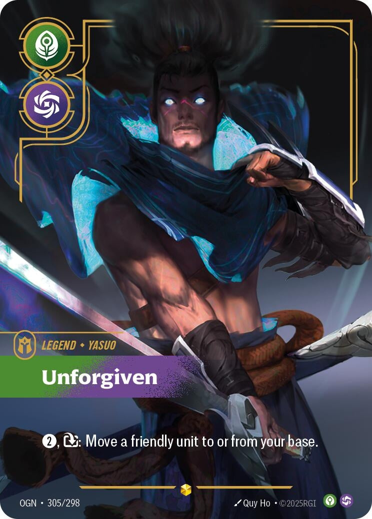 Image for Yasuo - Unforgiven (Overnumbered) (305/298) - Riftbound: League of Legends Trading Card Game