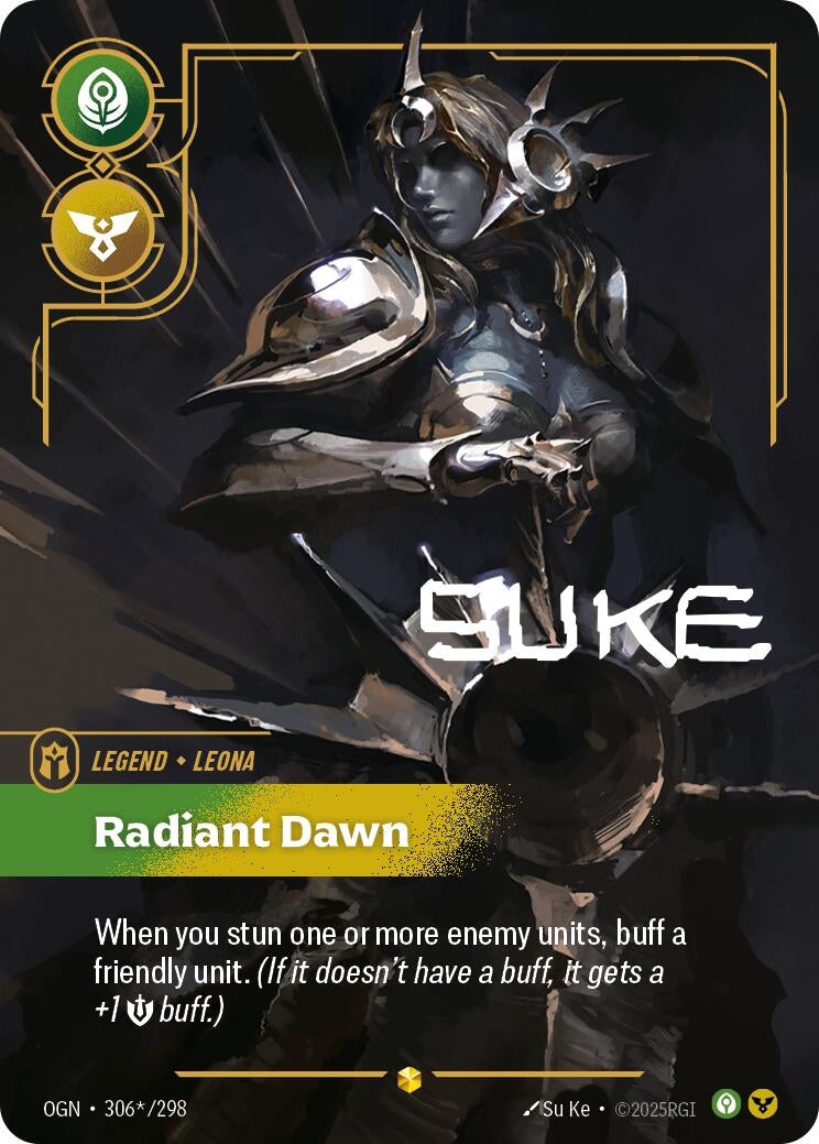 Image for Leona, Radiant Dawn (Signature) (306*/298) (OGN) - Riftbound: League of Legends Trading Card Game