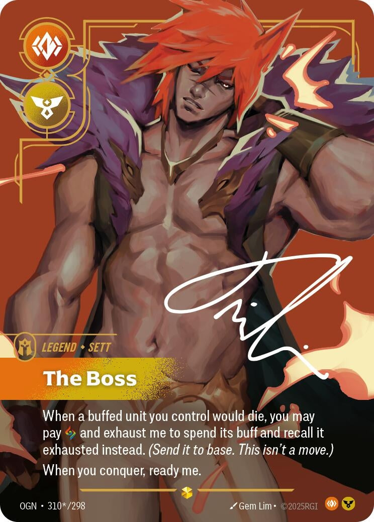 Image for Sett, The Boss (Signature) (310*/298) (OGN) - Riftbound: League of Legends Trading Card Game