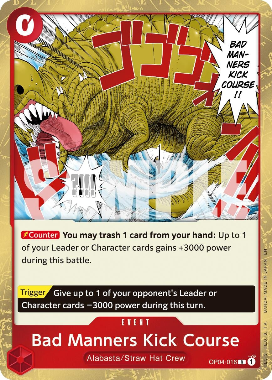 Image for Bad Manners Kick Course (Reprint) (OP04-016) - One Piece Card Game