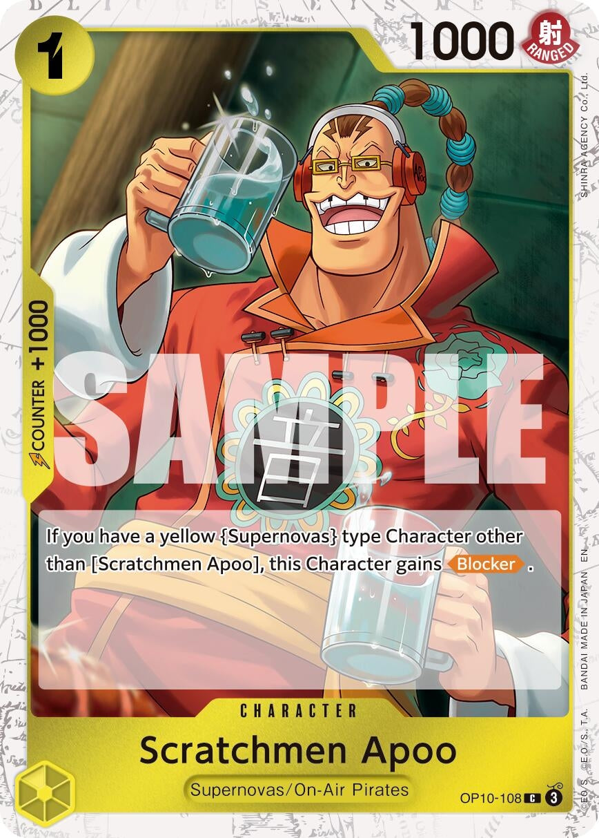 Image for Scratchmen Apoo - OP10-108 (Pirate Foil) (OP10-108) - One Piece Card Game