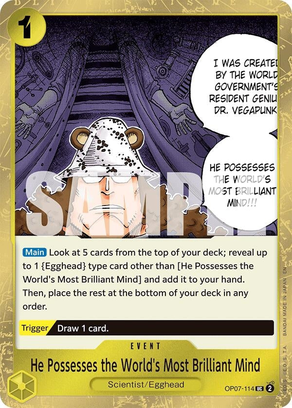 Image for He Possesses the World's Most Brilliant Mind (Pirate Foil) (OP07-114) - One Piece Card Game