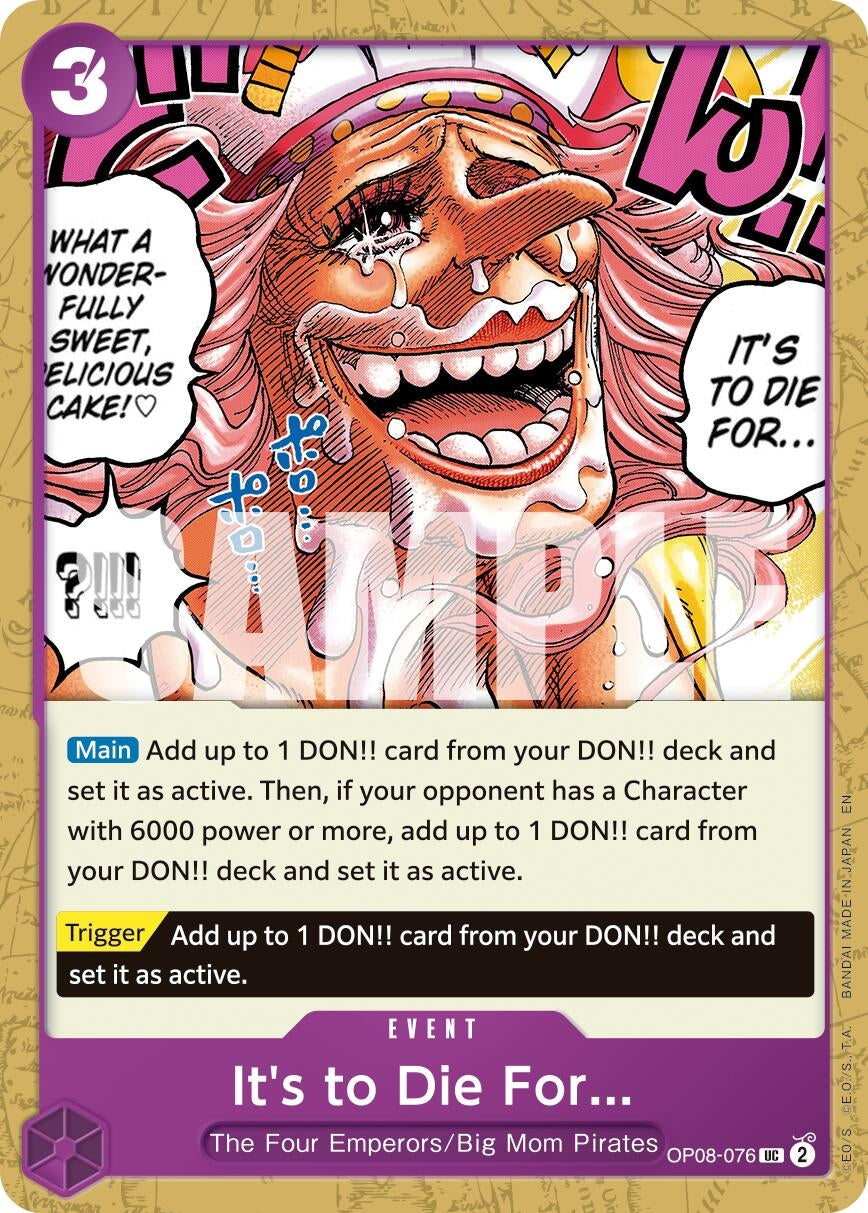 Image for It's to Die For (Reprint) (OP08-076) - One Piece Card Game