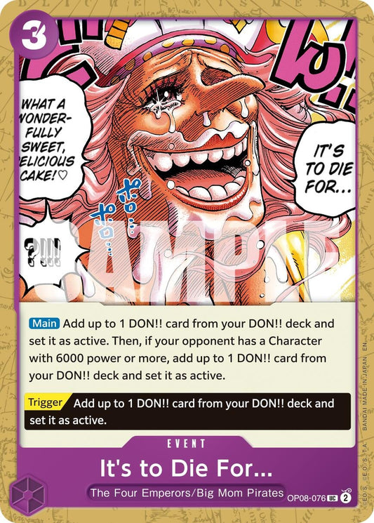 Image for It's to Die For (Reprint) (OP08-076) - One Piece Card Game