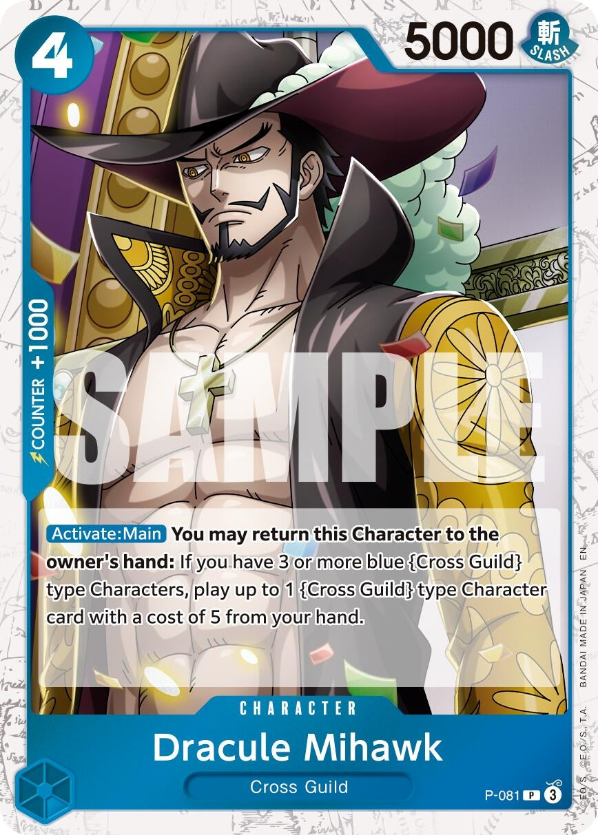 Image for Dracule Mihawk - P-081 (Pirate Foil) (P-081) - One Piece Card Game