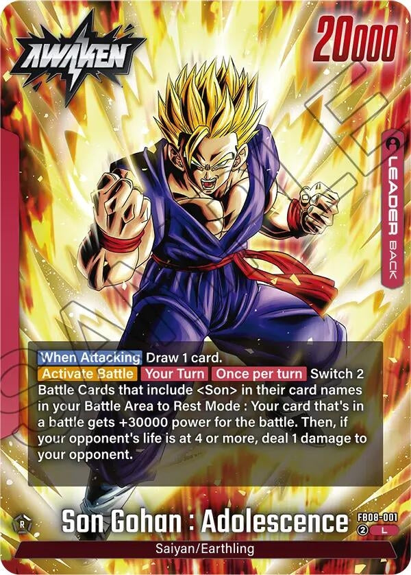 Image for Son Gohan : Adolescence - FB08-001 (FB08-001) - Dragon Ball Super: Fusion World