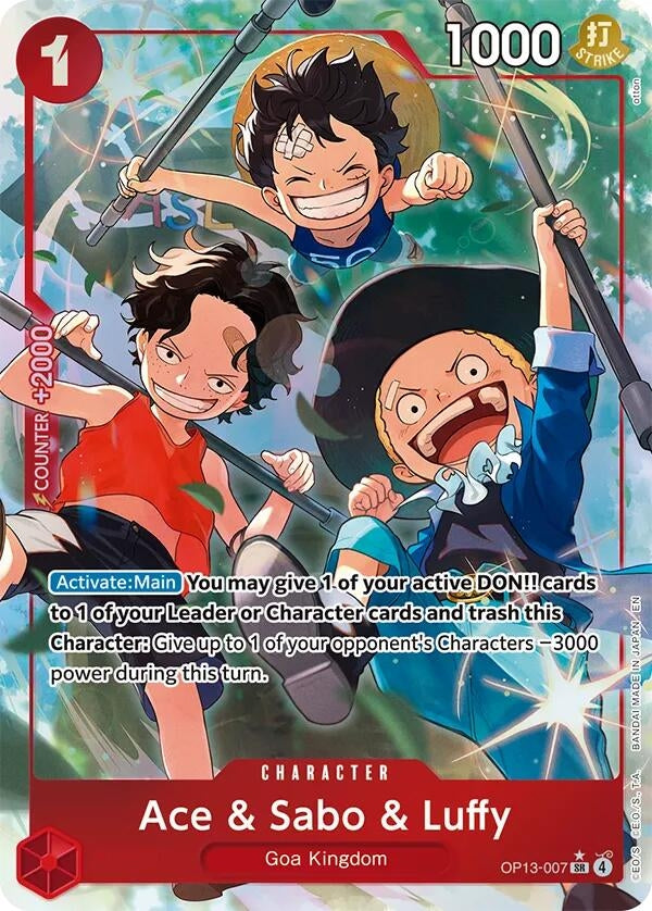 Image for Ace & Sabo & Luffy (Alternate Art) (OP13-007) - One Piece Card Game