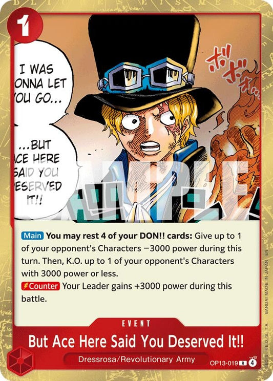 Image for But Ace Here Said You Deserved It!! (OP13-019) - One Piece Card Game