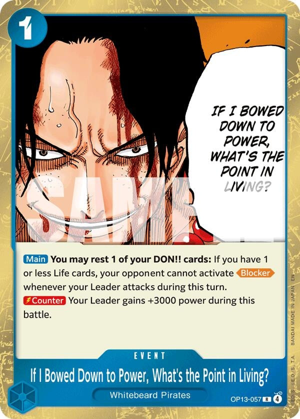 Image for If I Bowed Down to Power, What's the Point in Living? (OP13-057) - One Piece Card Game